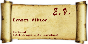 Ernszt Viktor névjegykártya